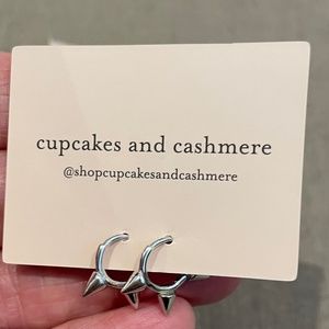 Cupcakes & Cashmere Silver Ally Huggie Earrings